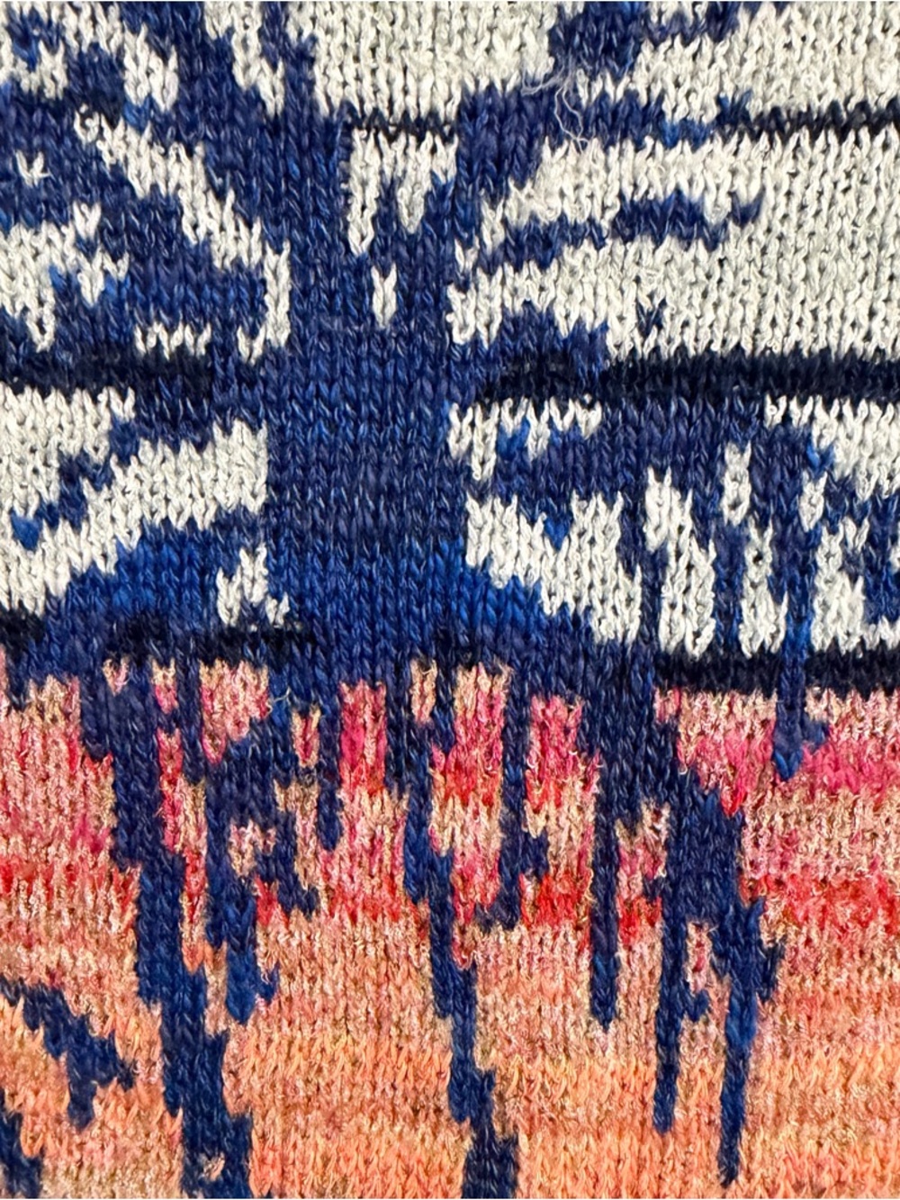 Free People Women's Palm Tree Breeze Knit Ruched Sweater Pullover Top Sunset S - Picture 10 of 11